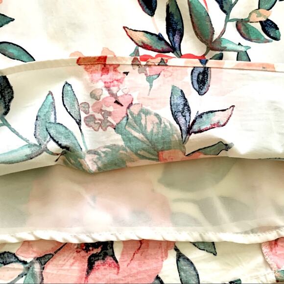 Adrienne Dress Tropical Floral On Off Shoulder Ruffle Neckline Sleeveless Small - Picture 11 of 15